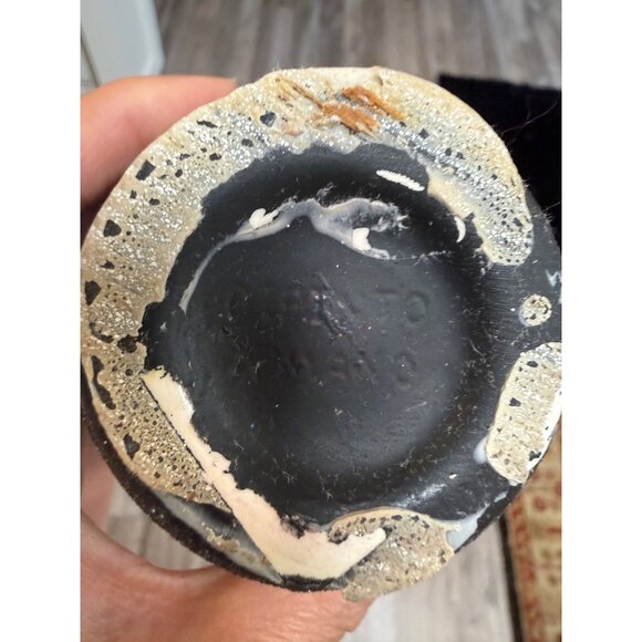 Souvenir VTG Handcrafted Etna Volcano Ceramic Vase Texture Italy Rustic cottage - Picture 4 of 15